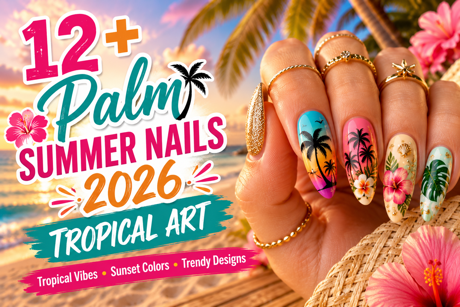 12+ Palm Summer Nails 2026 Tropical Art